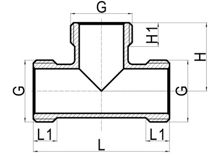 Равный тройник M×M×M (полное отверстие), HS190-039