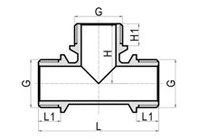 Равный фланцевый тройник M×M×M, HS190-063