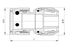 Соединитель шланга без водозаборника (3 стальных шарика), HS320-010