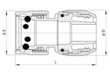 Соединитель шланга без водостока (6 стальных шариков), HS320-011