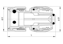Соединитель шланга с водостоком (3 стальных шарика), HS320-012